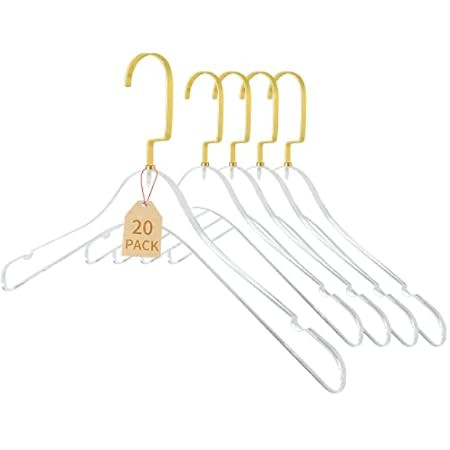 Acrylic Hangers Clear and Gold Hangers Premium Quality Clear Acrylic Clothes Hangers Clothing Standa | Amazon (US)
