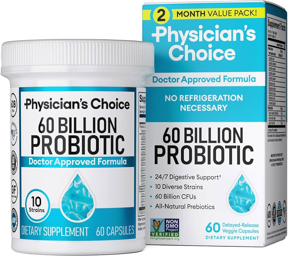 Physician's CHOICE Probiotics 60 Billion CFU - 10 Strains + Organic Prebiotics - Immune, Digestiv... | Amazon (US)