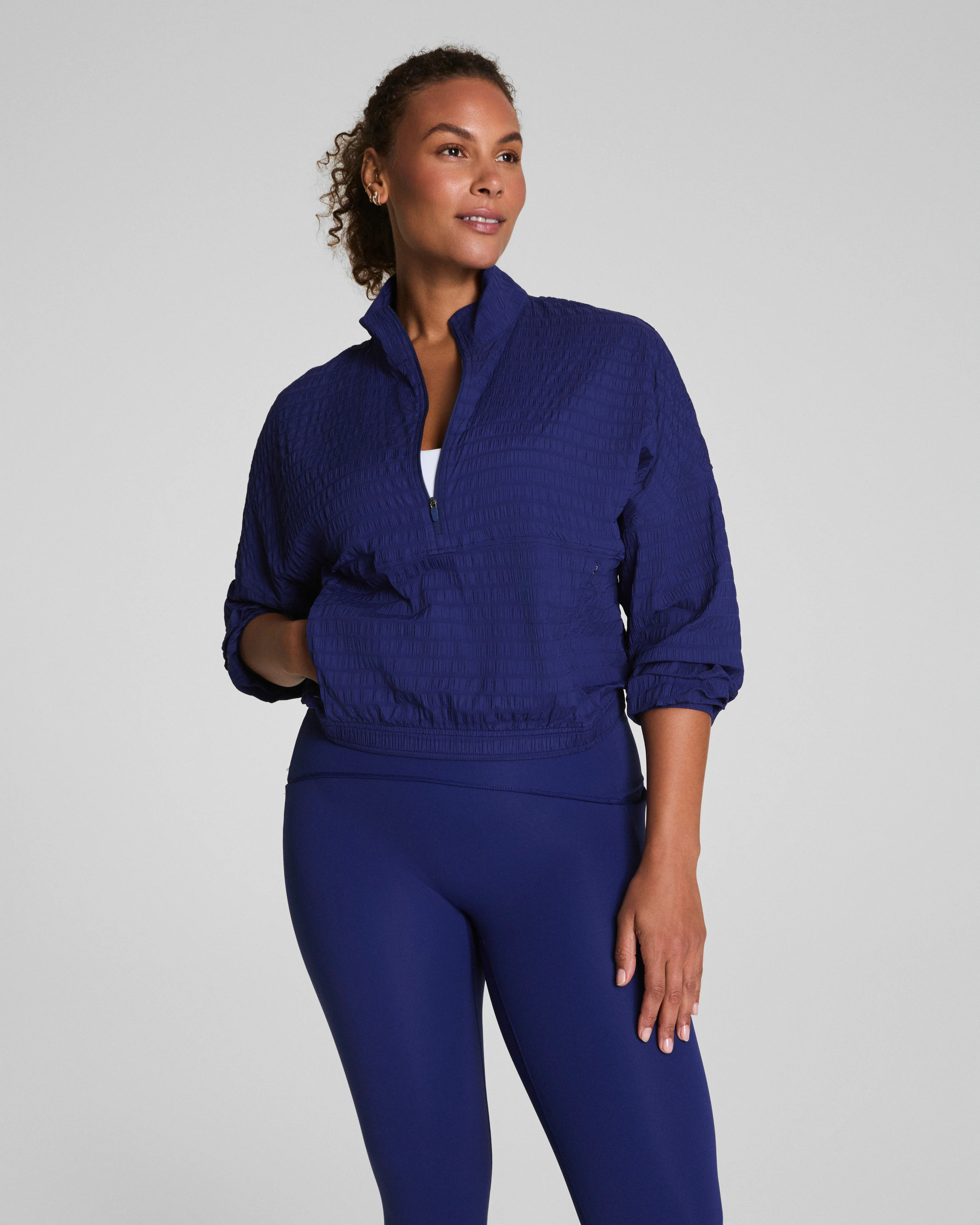 Textured Half Zip – Lightweight, Stretch Fit Layer | SPANX | Spanx