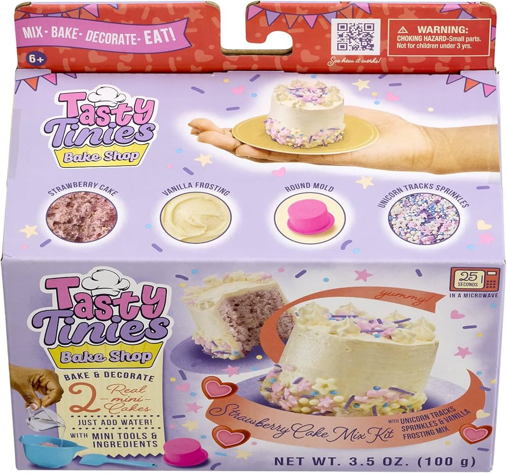 Goliath Tasty Tinies Bake Shop Strawberry Cake Mix Kit with Unicorn Tracks Sprinkles & Vanilla Fr... | Amazon (US)