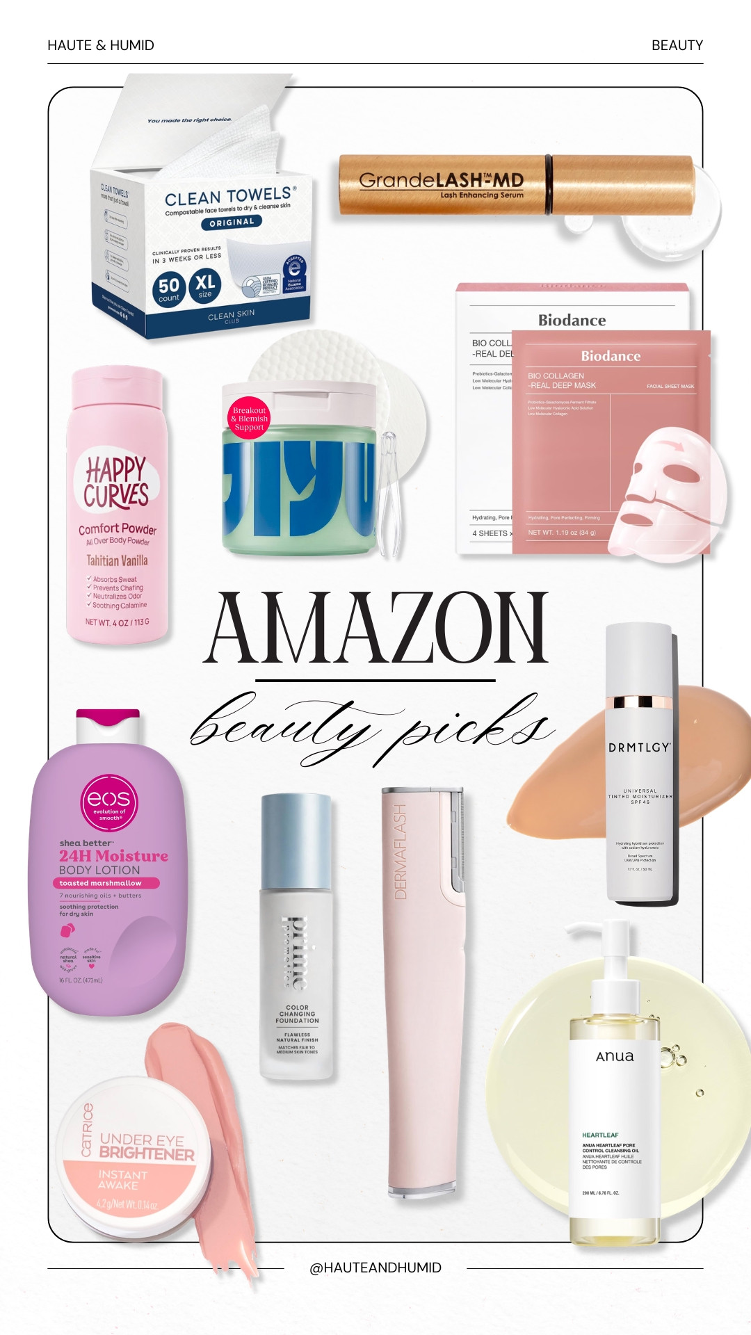 A few Amazon beauty finds that have earned a spot in my routine. From skincare and body care to lashes and complexion products, these are the little things I actually use and would order again.

Amazon beauty finds, Amazon beauty favorites, skincare favorites, body care, lash serum, face masks, tinted moisturizer, cleansing oil, beauty routine, Amazon skincare, beauty essentials, HauteandHumid 

 #LTKselfcare #LTKOver40 #LTKBeauty