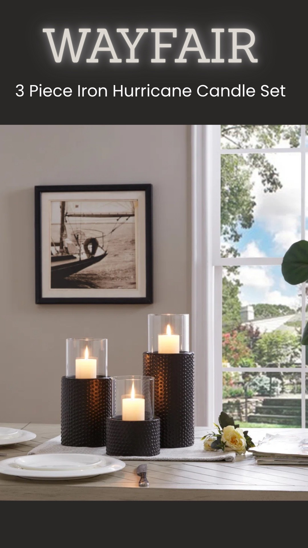Obsessed with this set of 3 Hobnail Iron Hurricane Candle Holders!  The perfect way to elevate any tabletop.
#wayfairepicsummersale

#LTKSummerEdit #LTKSeasonal #LTKHome