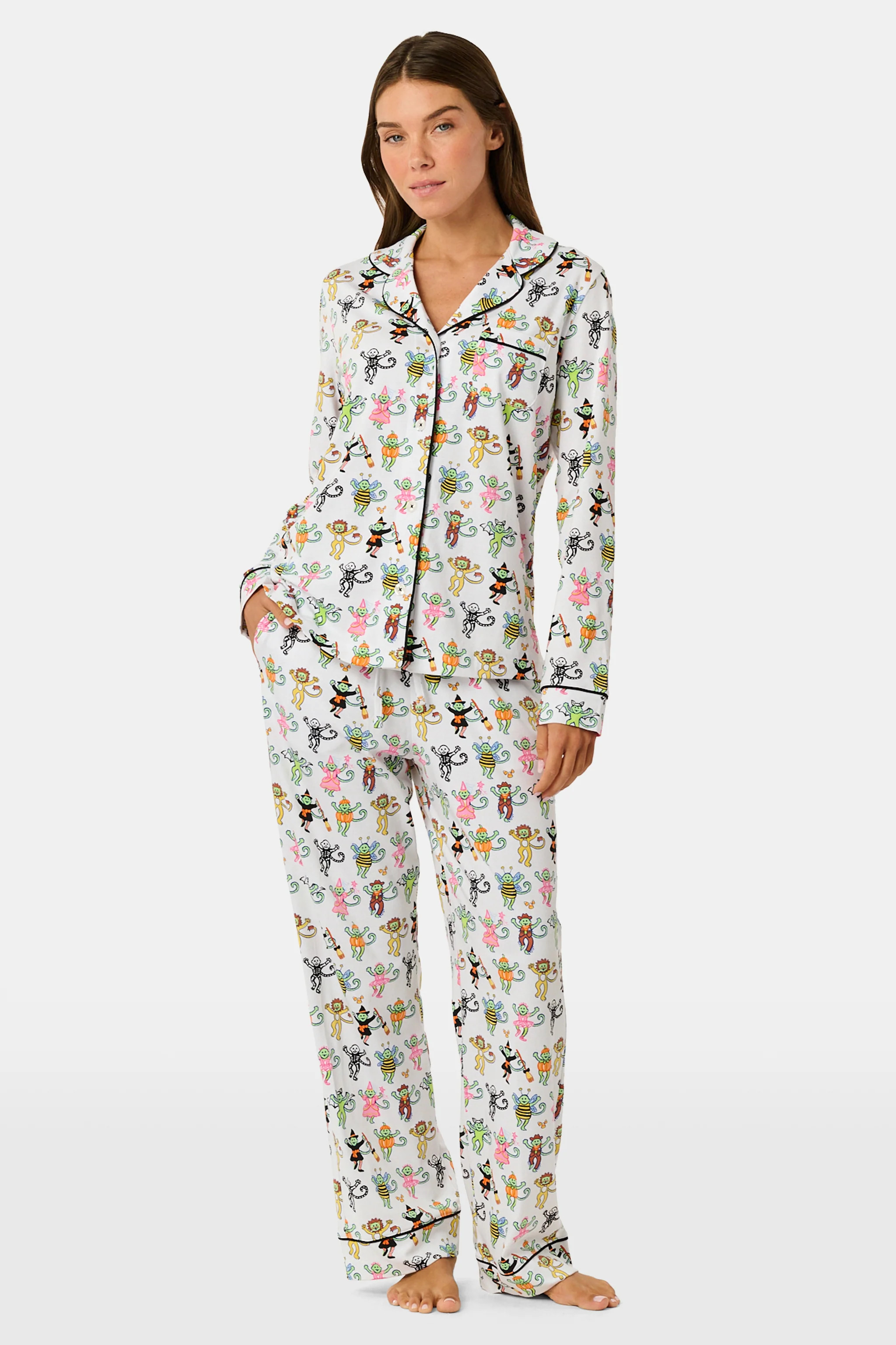 Boo Crew Long Sleeve Polo Pajamas | Roller Rabbit