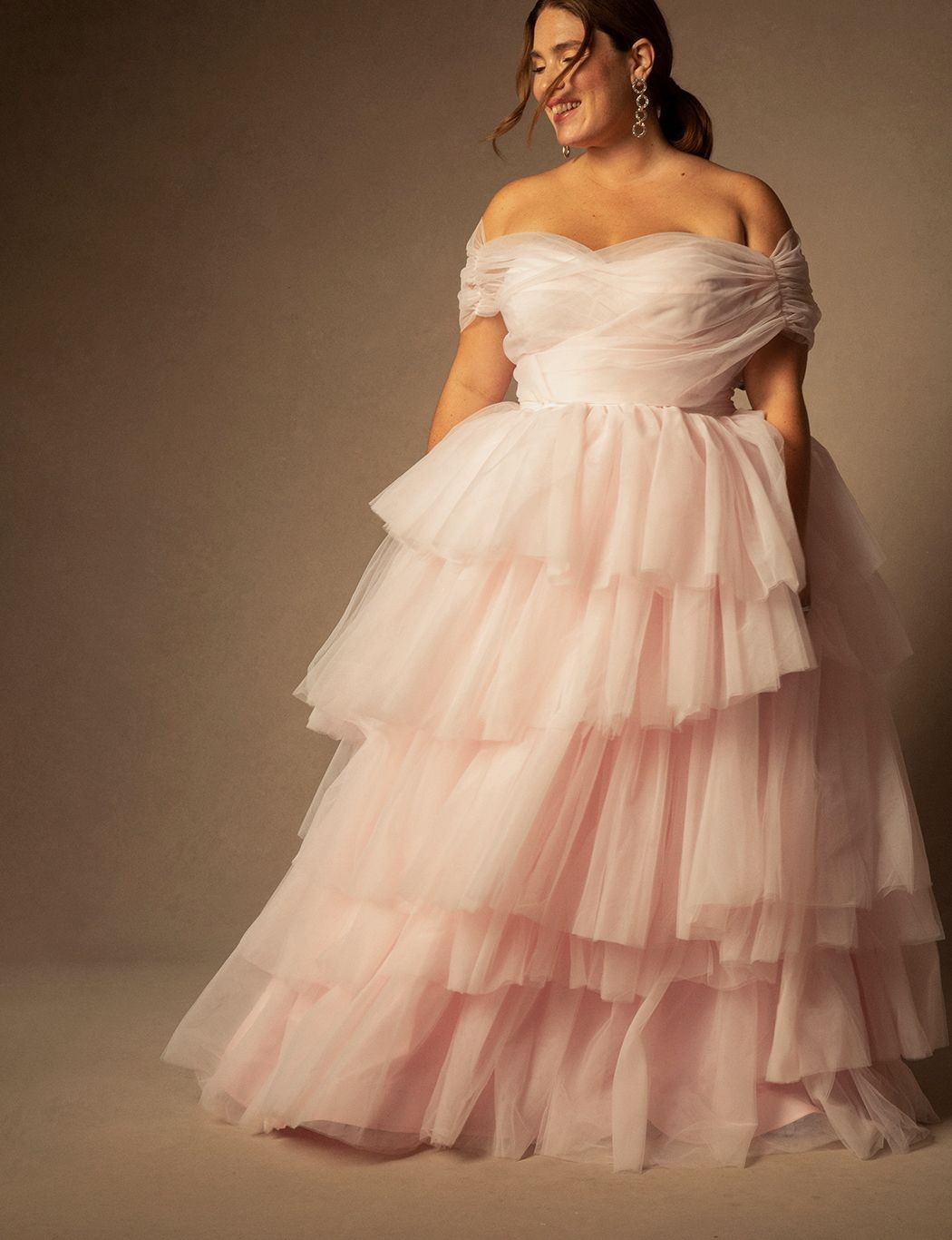 Bridal by ELOQUII Mixed Tulle Gown | Eloquii