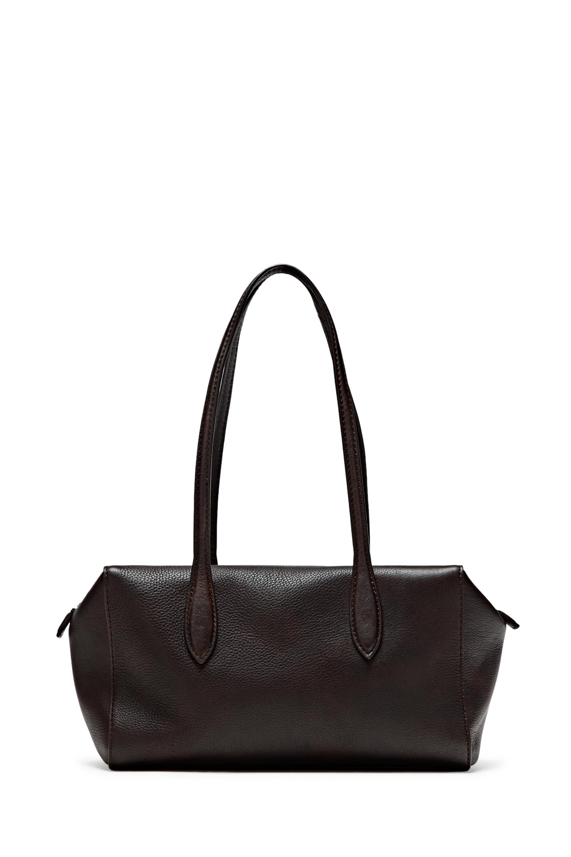 Nappa leather mini satchel - BROWN | Massimo Dutti UK