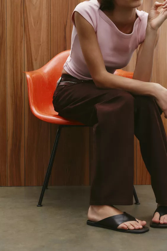 FLAT LEATHER SANDALS | Zara US