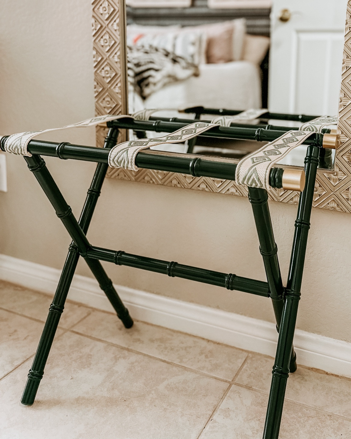 I love when people come to visit us at our home. So making a space that will keep people coming back is what I’m trying to achieve in our new home. Little details like: a nice bed, sound machine, and now this gorgeous luggage rack from @stayluggageracks #gifted

This luggage rack named the Cathy is made with high gloss lacquer with custom gold metal caps and high end woven straps.

Now our guests have somewhere there can put their luggage on when they come to our house and our house just got a few steps closer to mimicking a 5 star hotel! I love the beautiful details this rack has and it fits so perfectly with the decor in our guest room. 

What is something you would love to have in your space when you visit someone? ✨

#LTKtravel #LTKhome #LTKMostLoved