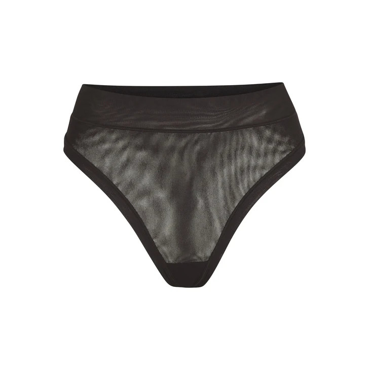 SUMMER MESH MID WAIST THONG | ONYX | SKIMS (US)