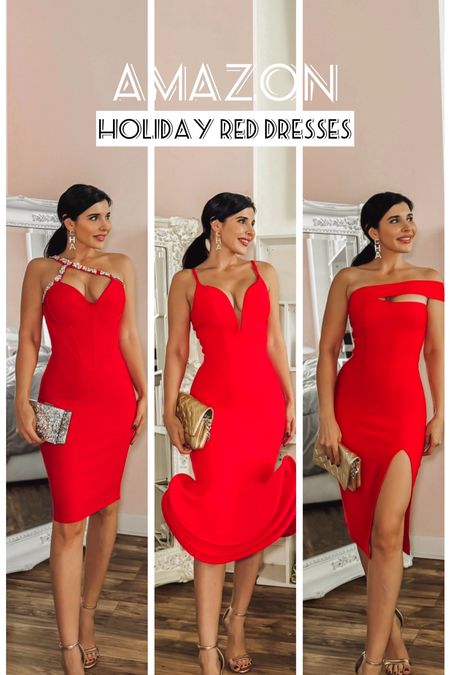 Amazon Red Holiday or wedding guest party dresses ❤️

#LTKHoliday #LTKwedding #LTKparties
