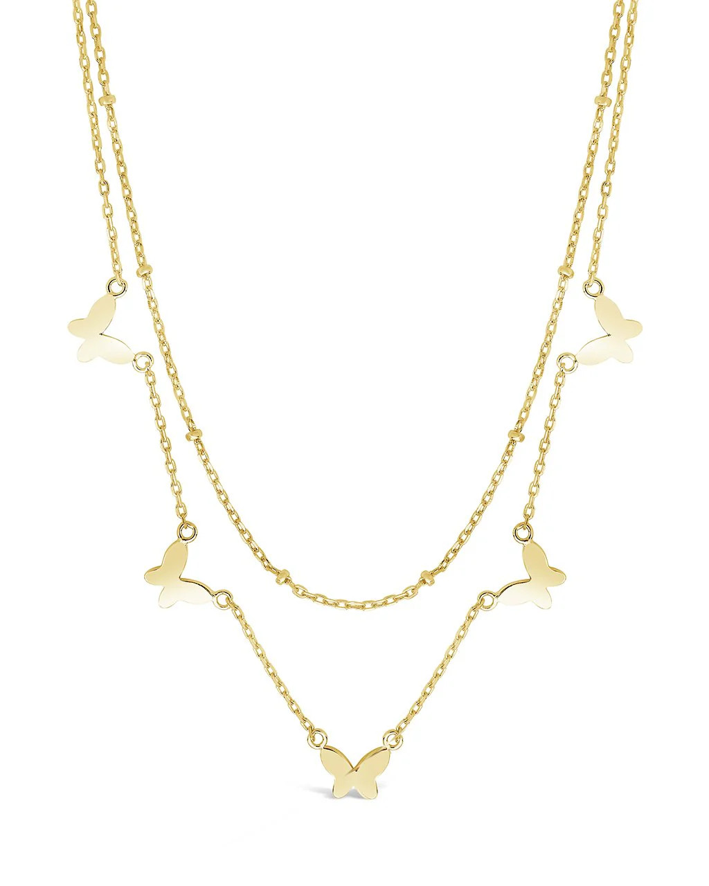 Sterling Silver Layered Butterfly Necklace | Sterling Forever