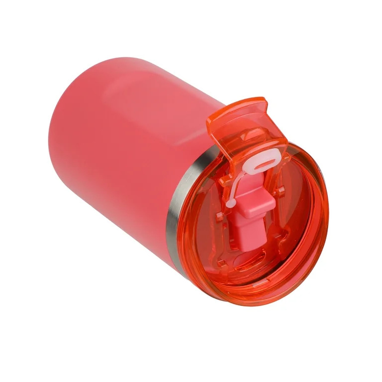 Ozark Trail 16oz Ceramic Lined Stainless Steel Can Tumbler with 2-in-1 Lid,Coral | Walmart (US)