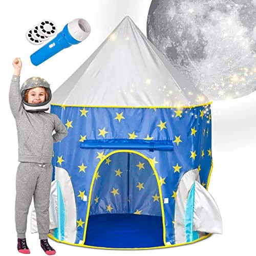 Kiddzery Rocket Ship Play Tent Children's Playhouse with Bonus Space Torch Projector - Walmart.co... | Walmart (US)