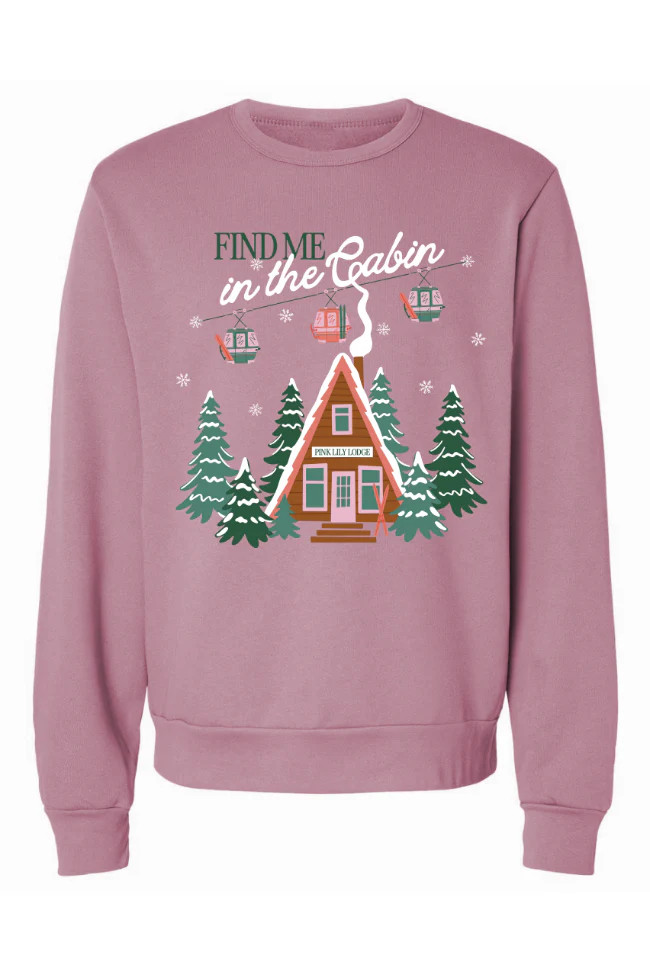 Cabin Fever Dusty Mauve Graphic Sweatshirt | Pink Lily