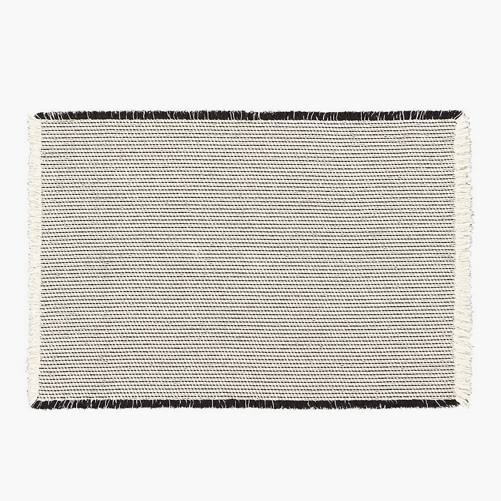 Alex Organic Cotton Black and White Reversible Bath Mat 24"x36" + Reviews | CB2 | CB2