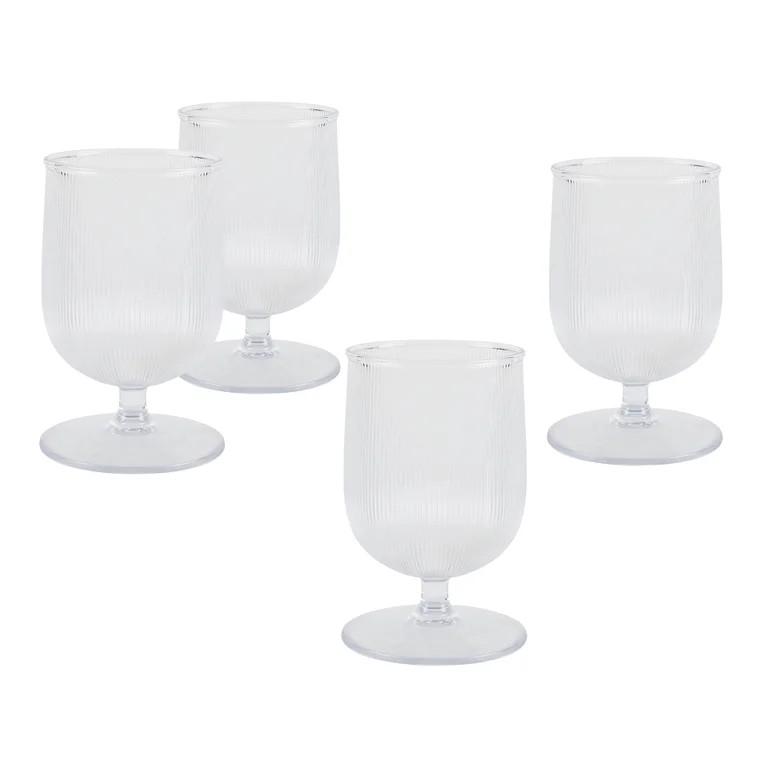 Better Homes & Gardens 4-Piece Clear Ribbed Tritan Goblet Set | Walmart (US)