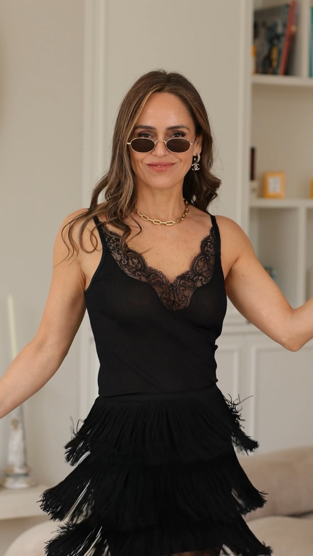 Fun outfits only - lace top, fringed skirt and saint Laurent tuxedo blazer 

#LTKuk #LTKeurope #LTKspring