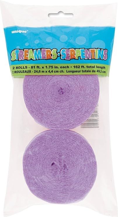 Unique Crepe Streamer 81 Feet 2/Pkg-Lavender | Amazon (US)