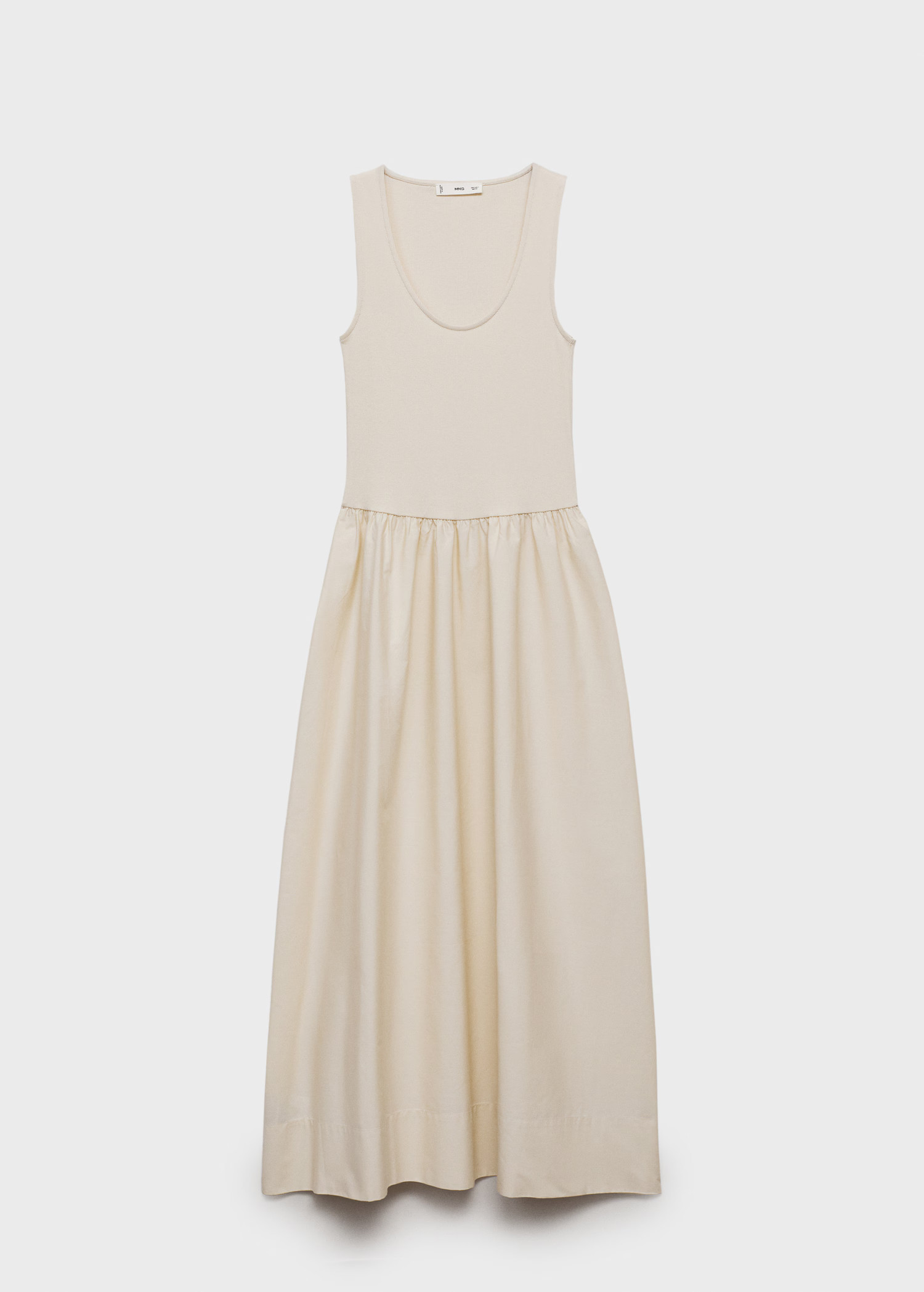 Flared dress in combined fabric - Women | MANGO United Kingdom | MANGO (UK)
