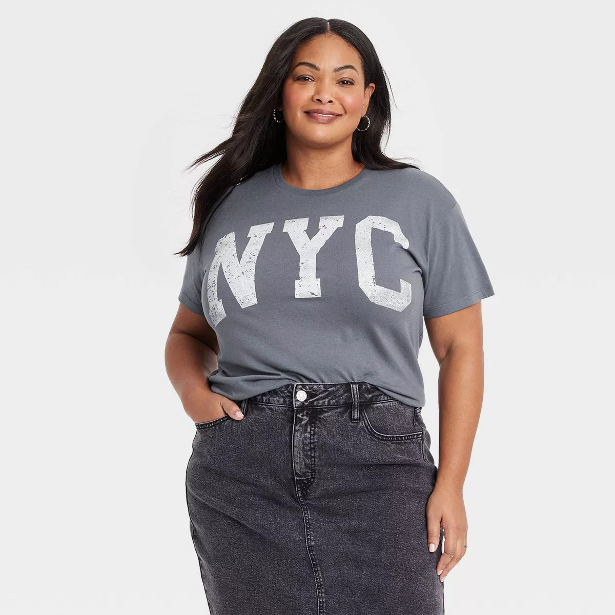 Women's NYC Short Sleeve Graphic T-Shirt - Gray | Target