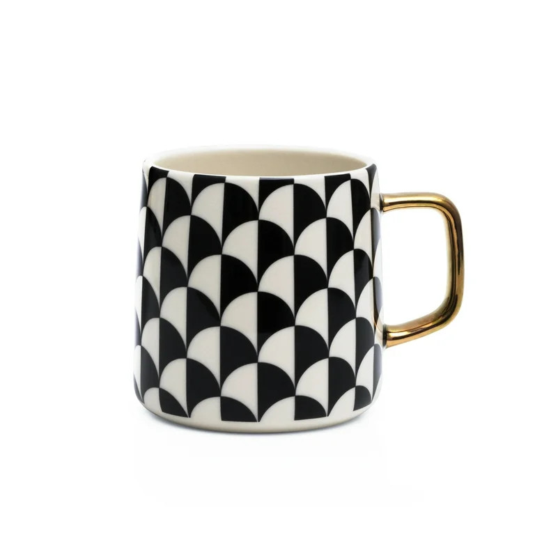 Thyme & Table 14 fl oz Emmett Black and White Stoneware Mug | Walmart (US)
