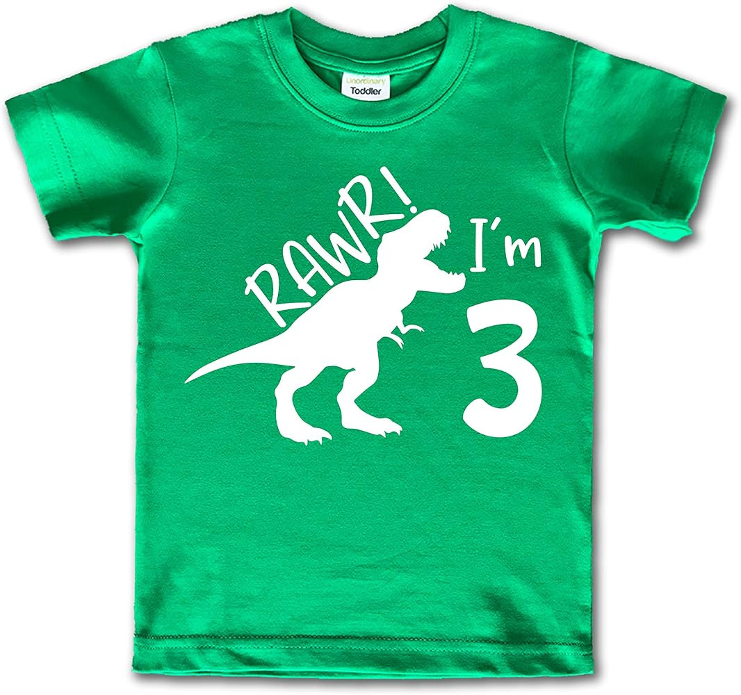 rawr im 3 Dinosaur 3rd Birthday Shirt boy Roar Three Year Old Dino Tshirt rex | Amazon (US)