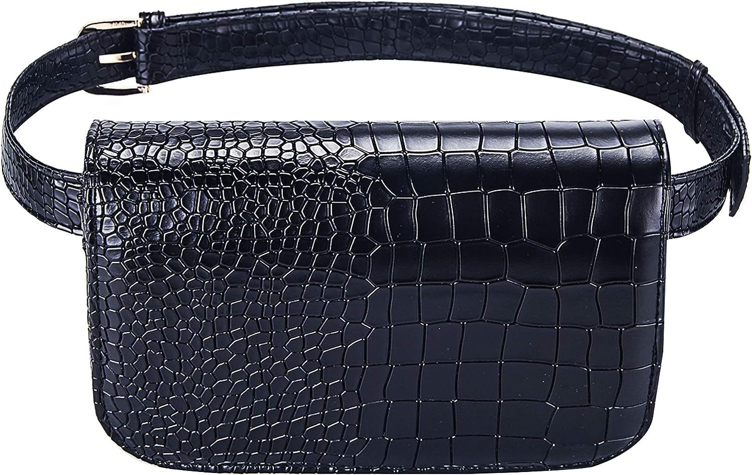 Badiya Women's Mini Waist Bag Fanny Packs Crocodile Leather Cell Phone Pocket | Amazon (US)