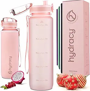 Hydracy Water Bottle with Time Marker -Large 32oz BPA Free Water Bottle & No Sweat Sleeve -Leak P... | Amazon (US)