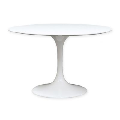 Modway Lippa Fiberglass 40-Inch Round Dining Table in  White | Bed Bath & Beyond