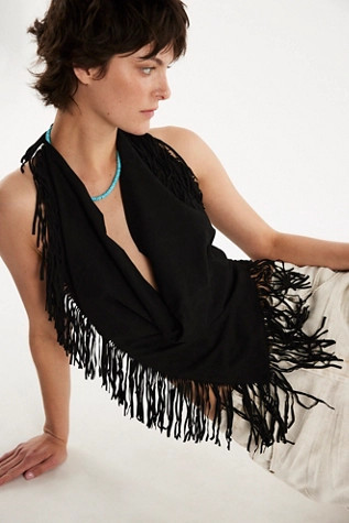 Understated Leather Madi Fringe Halter Top | Free People (Global - UK&FR Excluded)