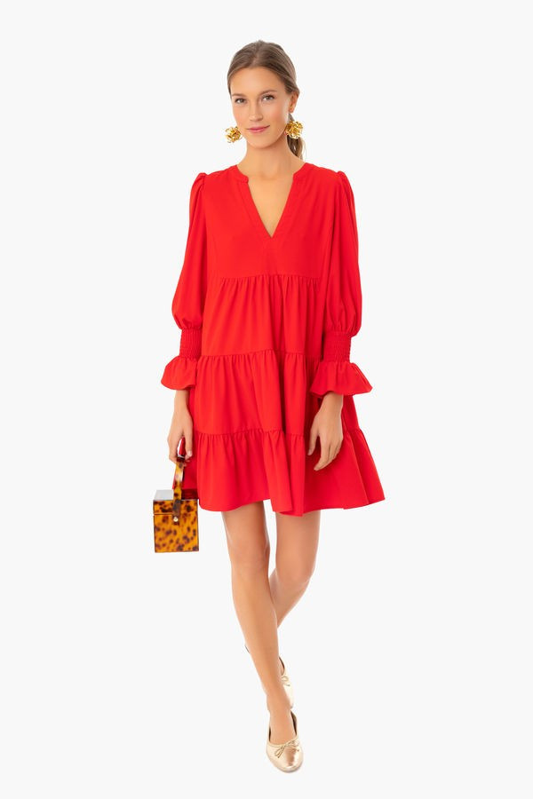 Red Kenzo Tiered Mini Dress | Tuckernuck (US)