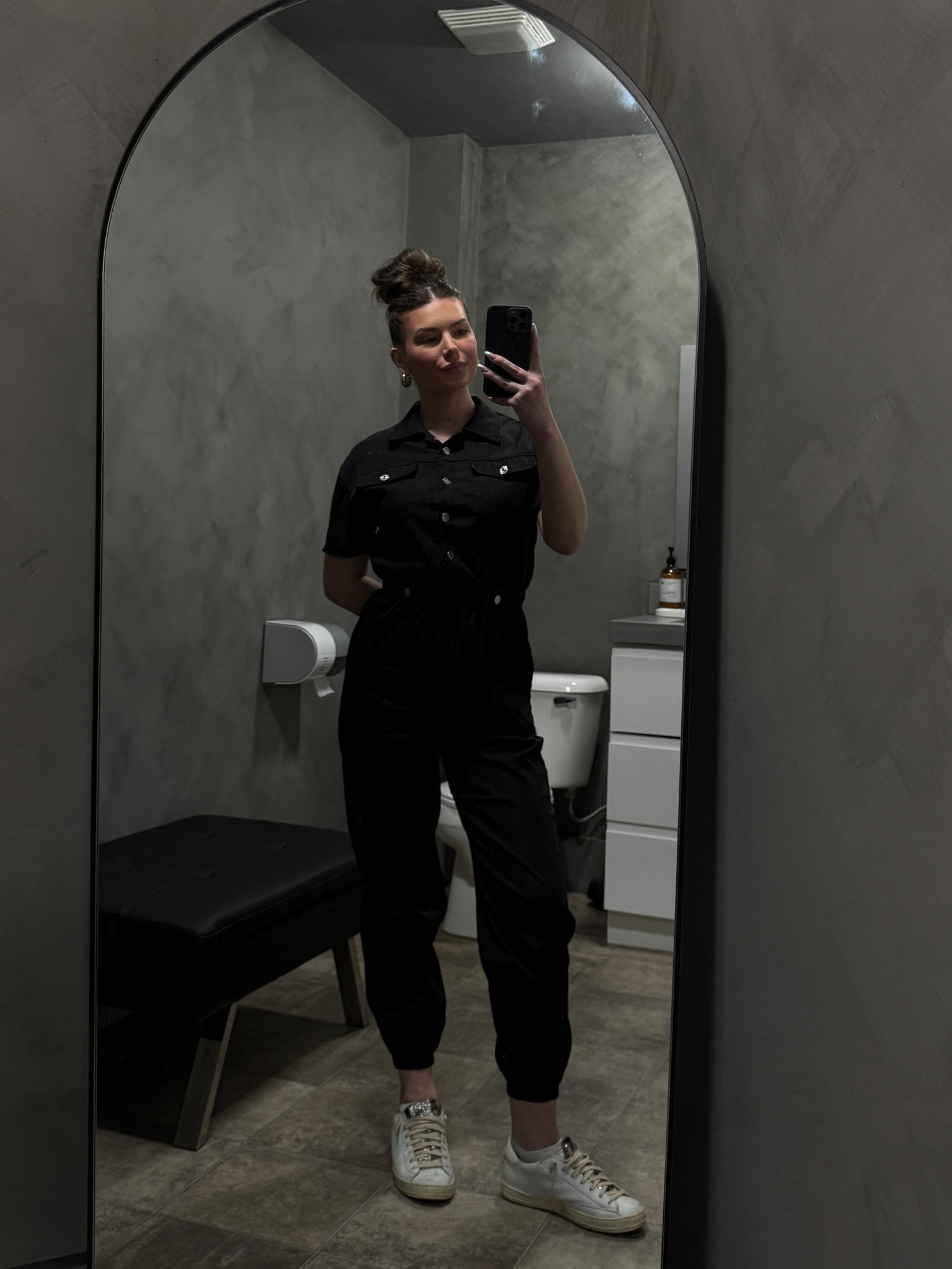 This $20 jumpsuit has officially become my ‘color & spray tan’ uniform. I learned the hard way not to wear nice clothes when I’m behind the chair doing messy services. Cheap, comfy, and I don’t cry if I ruin it. Linking similar styles for my fellow hairstylists & beauty pros who get it 💕

#LTKStyleTip #LTKFindsUnder50