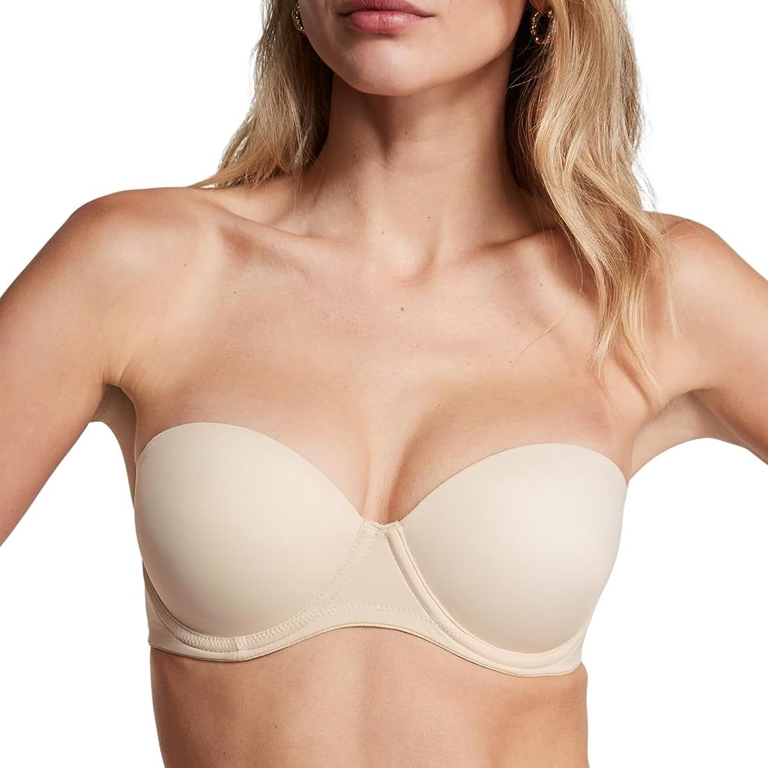 Victoria's Secret Pink Wear Everywhere Push Up Bra, Strapless, Moderate Coverage, Smooth, Bras fo... | Amazon (US)