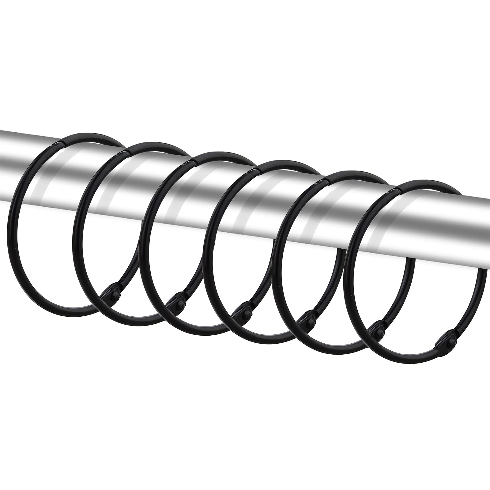 24 Pack Shower Curtain Rings, Rustproof Decorative Metal Round Shower Curtain Hooks for Bathroom ... | Amazon (US)