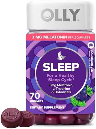 OLLY Sleep Gummy, Sleep Support Supplement,* 3 mg Melatonin, L-Theanine, Chamomile and Lemon Balm... | Amazon (US)