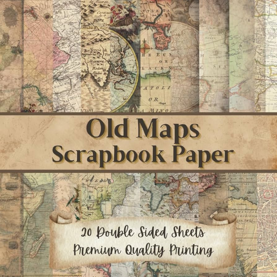Old Maps Scrapbook Paper: 40 pages of vintage, old, aged world map craft paper for scrapbooking, ... | Amazon (US)