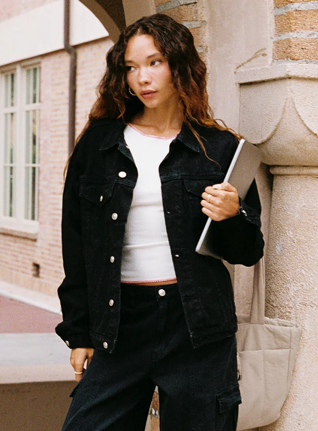 Phoenix Denim Jacket Black | Princess Polly US