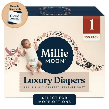 Millie Moon Luxury Diapers, Size 1, 100 Count | Walmart (US)