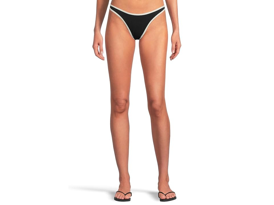 L*Space Elle Bottom Bitsy Women's Swimwear Black/Cream : SM, Nylon/Spandex | Zappos