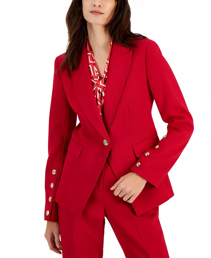 Women's Peak-Lapel One-Button Blazer | Macys (US)