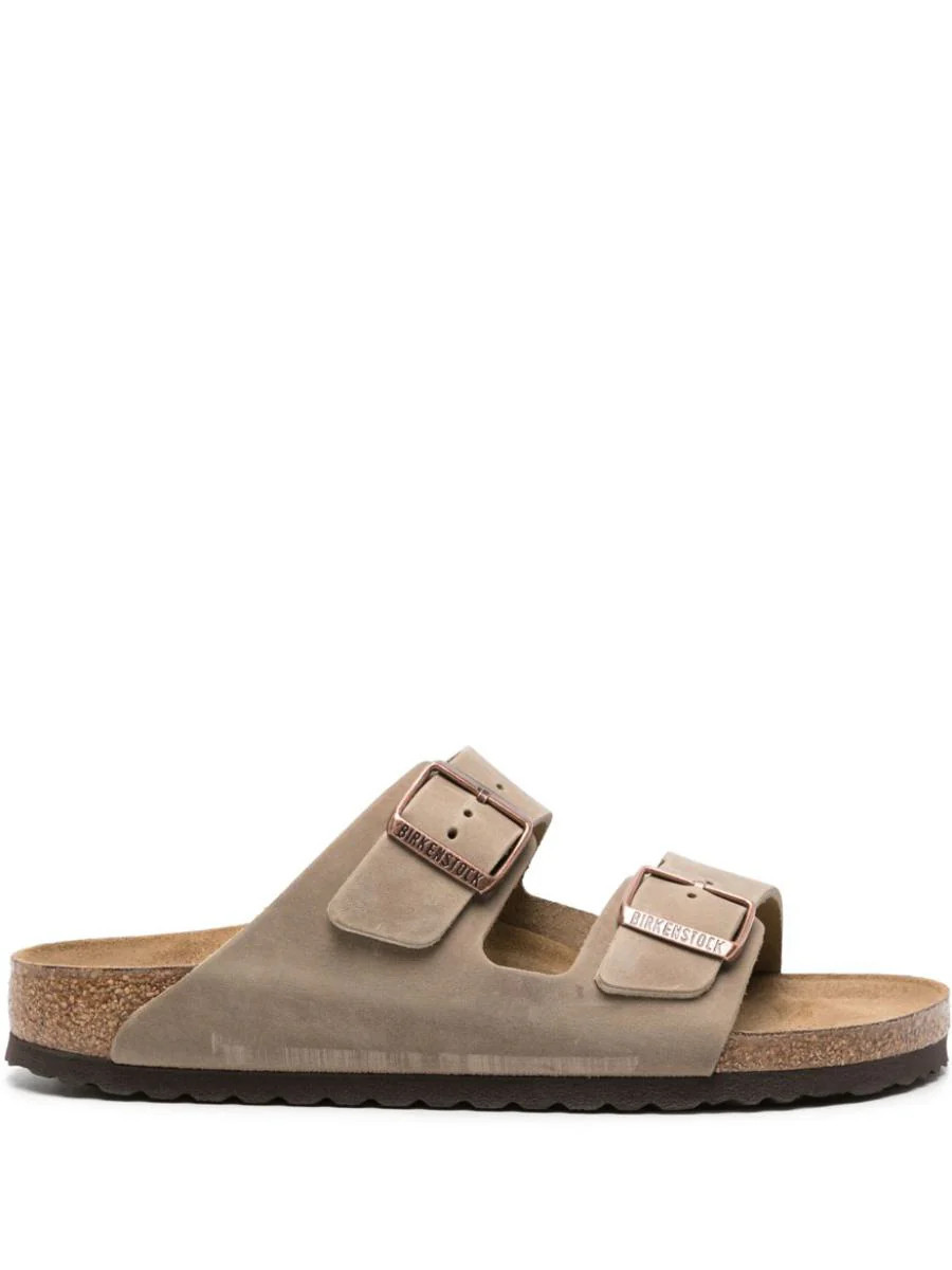 Birkenstock Beige Suede Arizona Sandals | Baltini