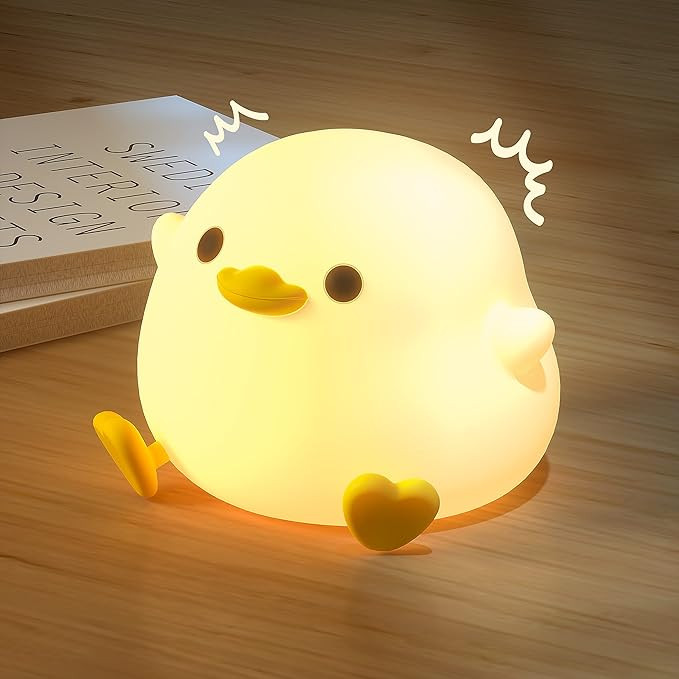 UNEEDE LED Cute Bean Duck Night Light, DoDo Duck Silicone Nursery Night Light Rechargeable Table ... | Amazon (US)