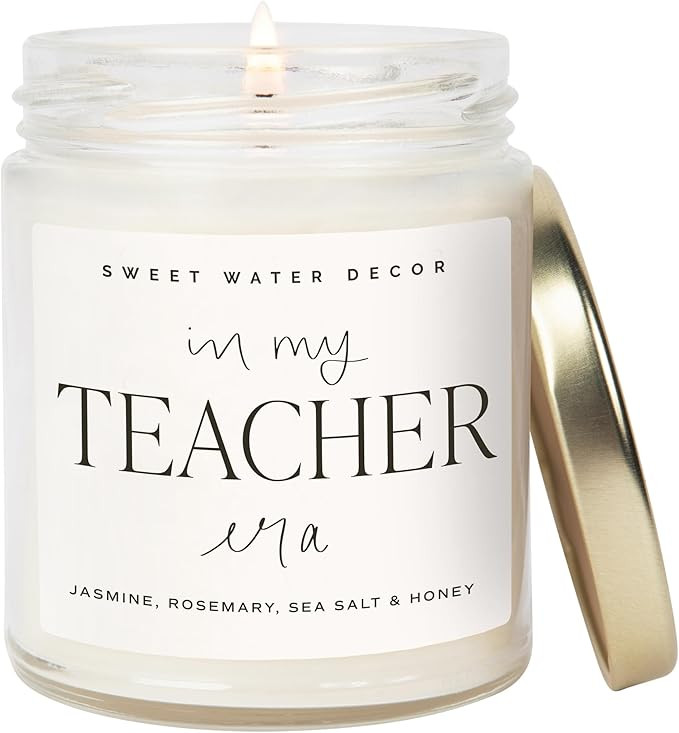 Sweet Water Decor in My Teacher Era Candle - Teacher Appreciation Gift - Jasmine, Rosemary, Sea S... | Amazon (US)