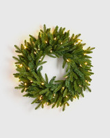 Lit Fraser fir wreath