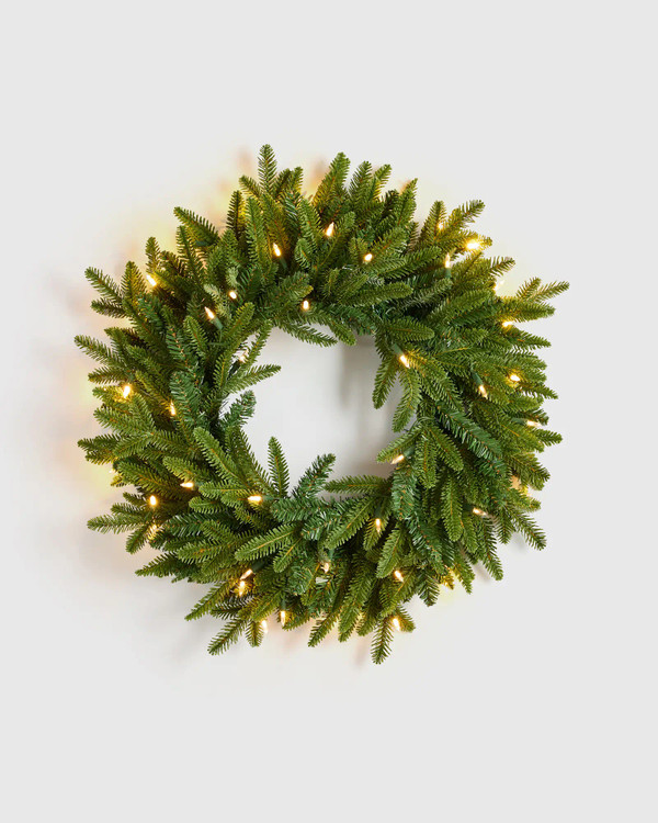Lit Fraser Fir Wreath