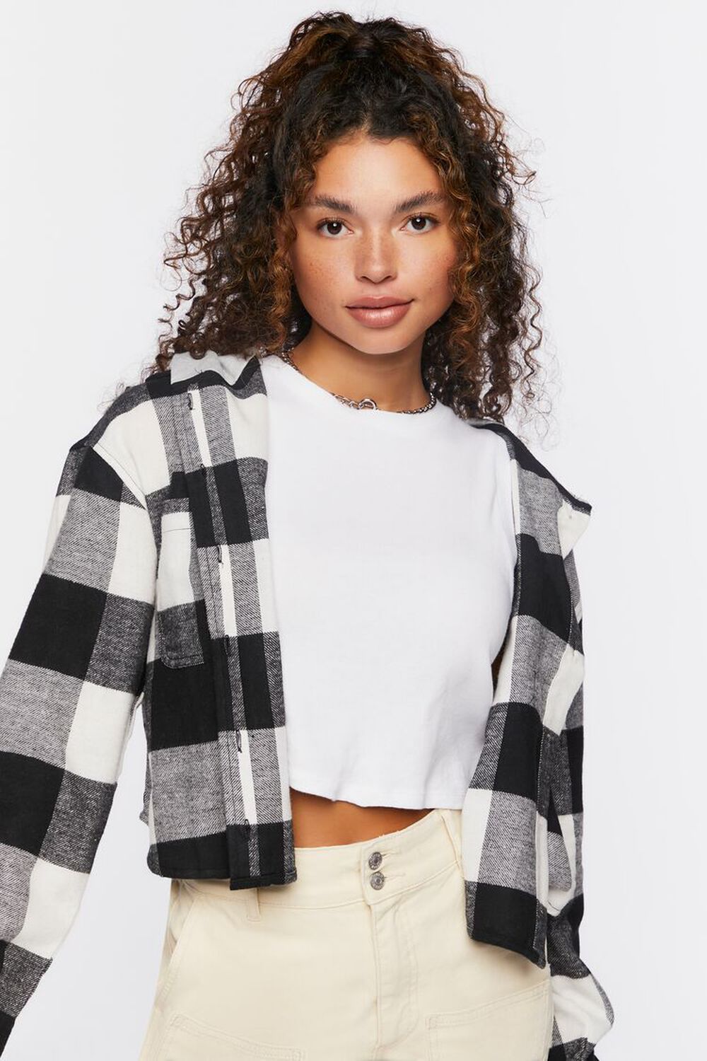 Hooded Combo Flannel Shirt | Forever 21 | Forever 21 (US)