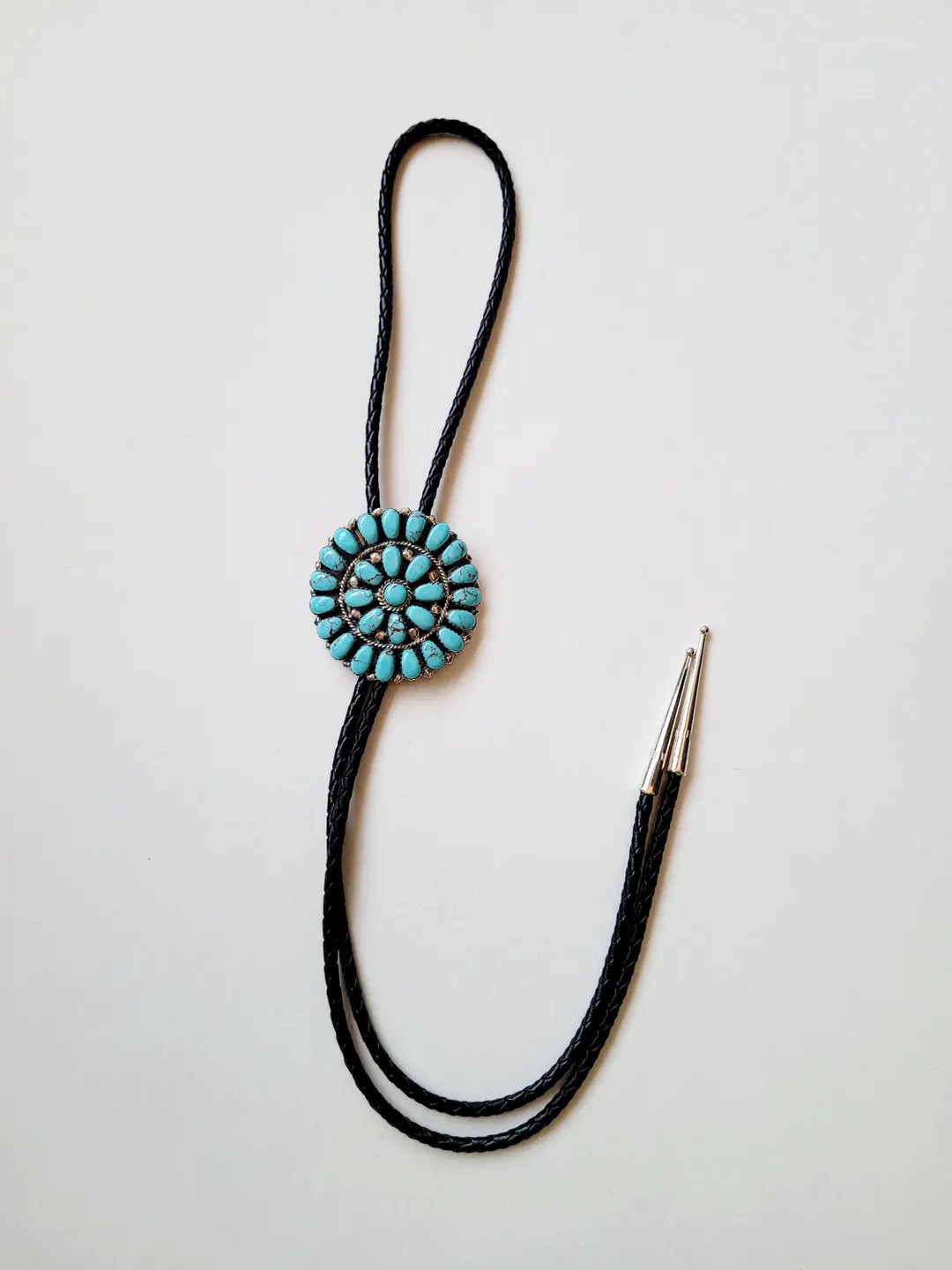 Bolo Tie Navajo Cluster Work Turquoise Sterling Silver - Etsy | Etsy (US)