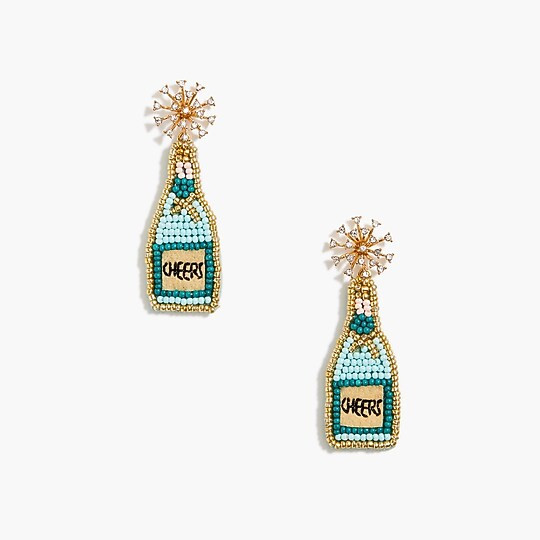 Beaded "cheers " statement earrings | J.Crew Factory