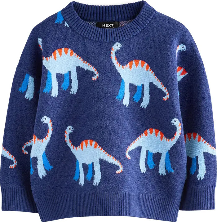 Kids' Dinosaur Jacquard Crewneck Sweater | Nordstrom