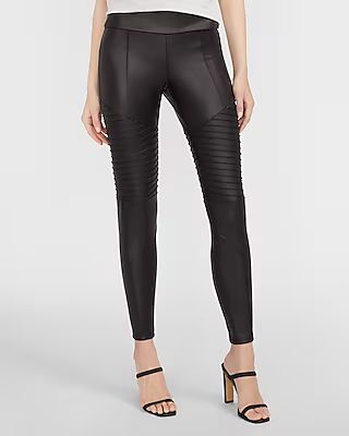 Super High Waisted Moto Scuba Ankle Leggings | Express