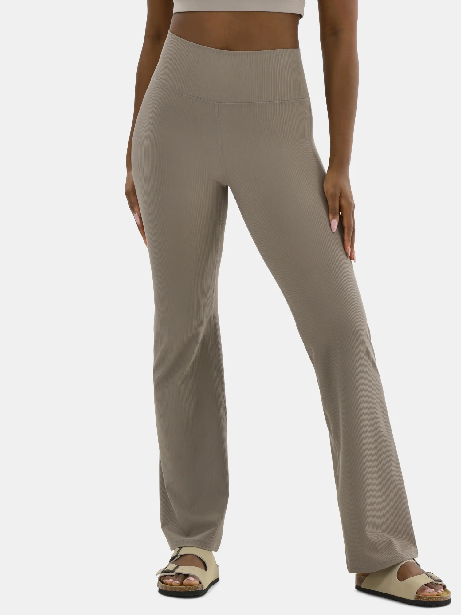 Avia Women's Ribbed SoftSculpt Flare Active Leggings with UPF 50, Sizes XS-XXXL | Walmart (US)